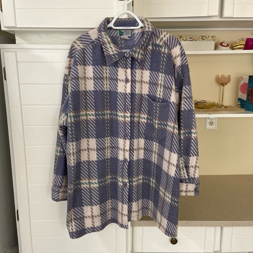 Vintage Plaid Button Up Flannel Sweater